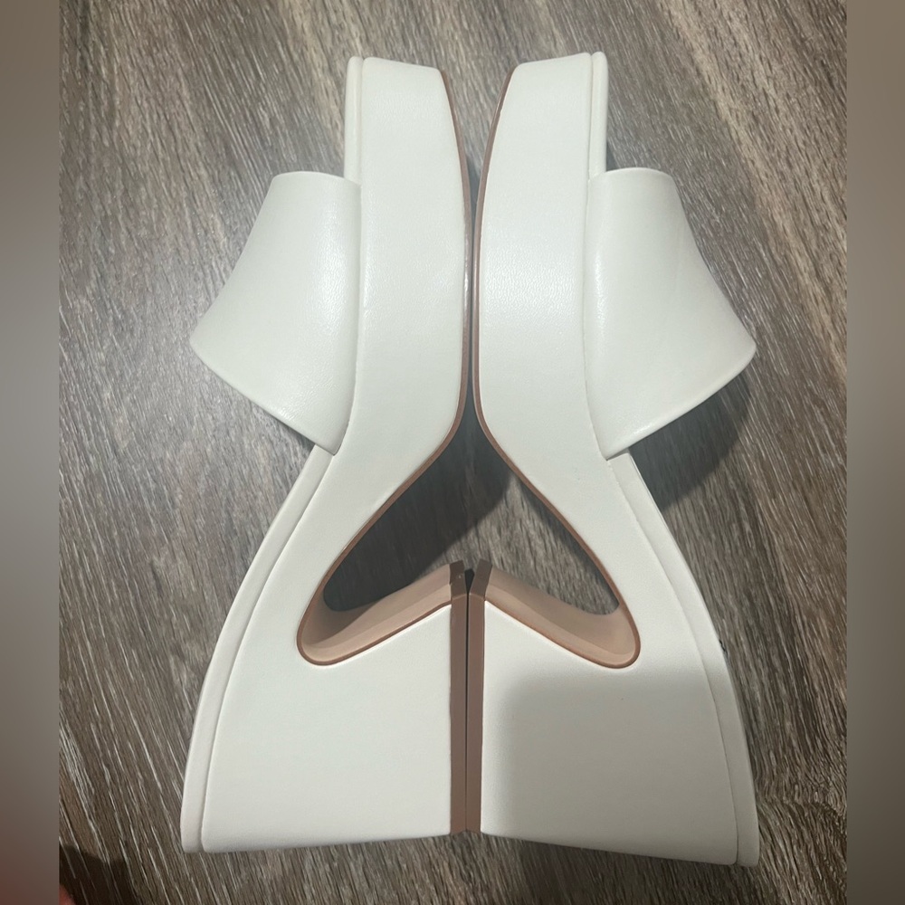 Nine West Oklee platform slide sandals Size 12 Chic Cream - Picture 5 of 6